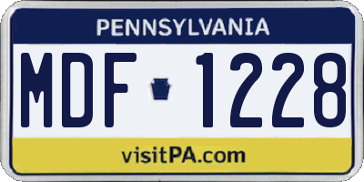 PA license plate MDF1228