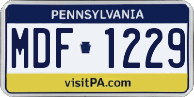 PA license plate MDF1229