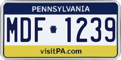 PA license plate MDF1239