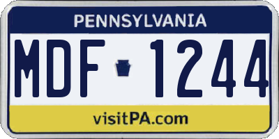PA license plate MDF1244