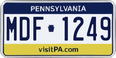 PA license plate MDF1249