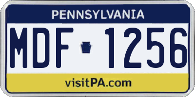 PA license plate MDF1256