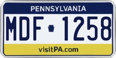 PA license plate MDF1258