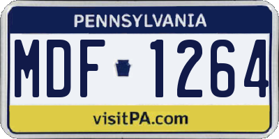PA license plate MDF1264