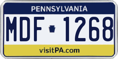PA license plate MDF1268
