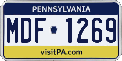 PA license plate MDF1269