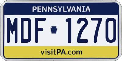 PA license plate MDF1270