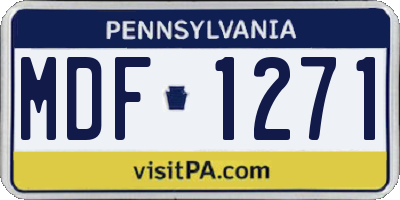 PA license plate MDF1271