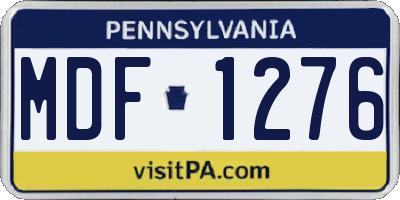 PA license plate MDF1276