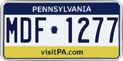 PA license plate MDF1277