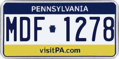 PA license plate MDF1278