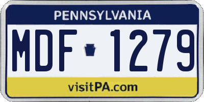 PA license plate MDF1279