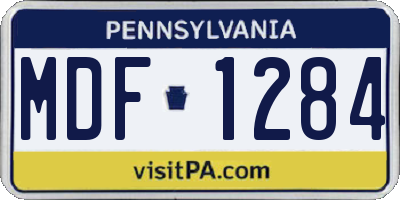 PA license plate MDF1284