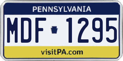 PA license plate MDF1295