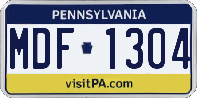 PA license plate MDF1304
