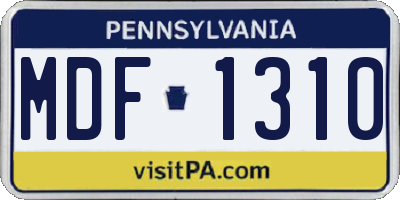 PA license plate MDF1310