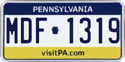 PA license plate MDF1319