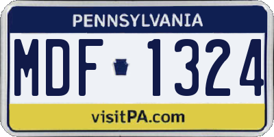 PA license plate MDF1324
