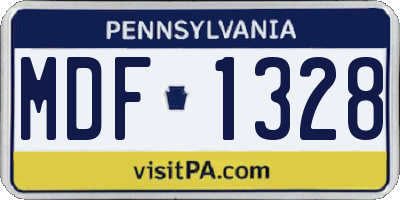 PA license plate MDF1328