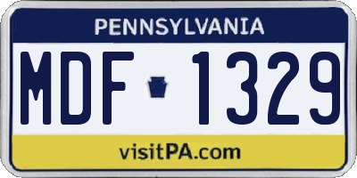 PA license plate MDF1329