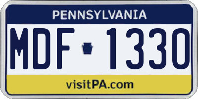 PA license plate MDF1330