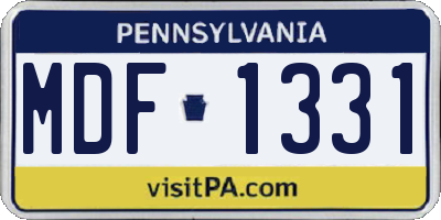 PA license plate MDF1331