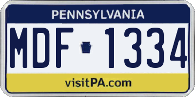 PA license plate MDF1334