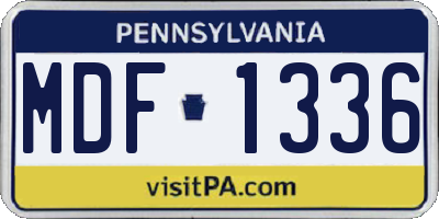 PA license plate MDF1336