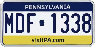 PA license plate MDF1338