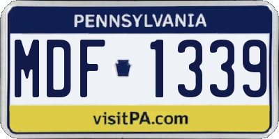 PA license plate MDF1339
