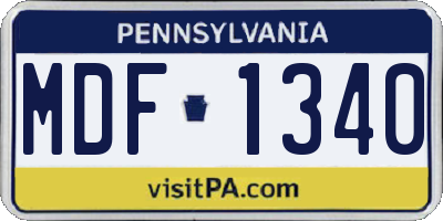 PA license plate MDF1340
