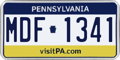 PA license plate MDF1341