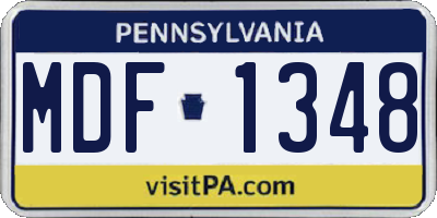 PA license plate MDF1348