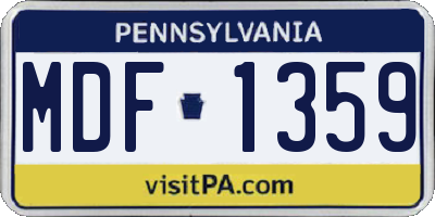 PA license plate MDF1359