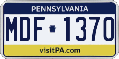 PA license plate MDF1370