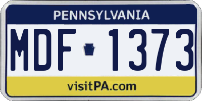 PA license plate MDF1373