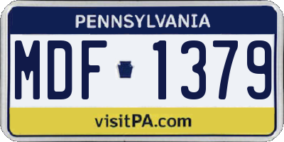 PA license plate MDF1379