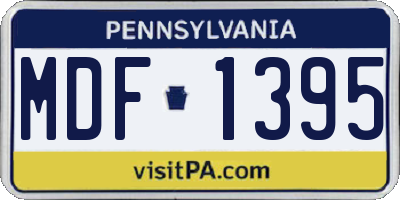 PA license plate MDF1395
