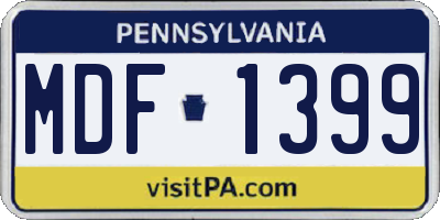 PA license plate MDF1399