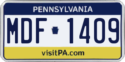PA license plate MDF1409