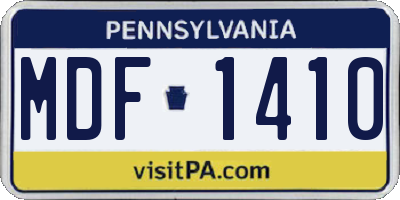 PA license plate MDF1410