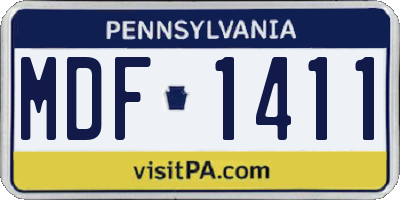 PA license plate MDF1411