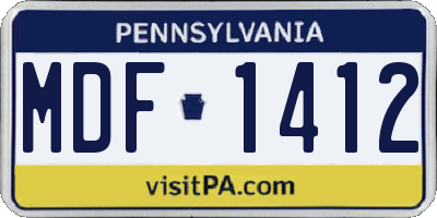 PA license plate MDF1412