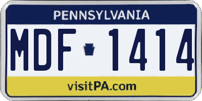 PA license plate MDF1414