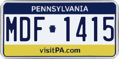 PA license plate MDF1415