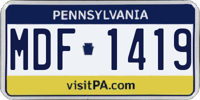 PA license plate MDF1419