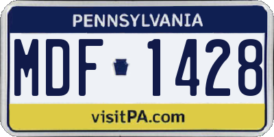 PA license plate MDF1428