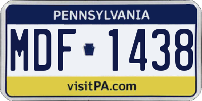 PA license plate MDF1438