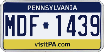 PA license plate MDF1439