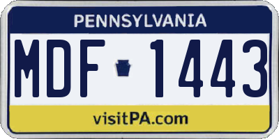 PA license plate MDF1443